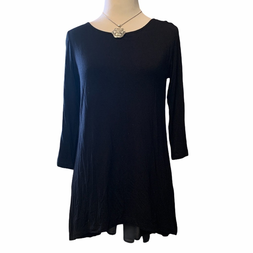 Kim & Cami 3/4 sleeve tunic with sheer back panel